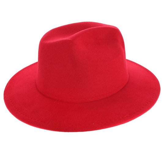 Red Solid Color Fedora