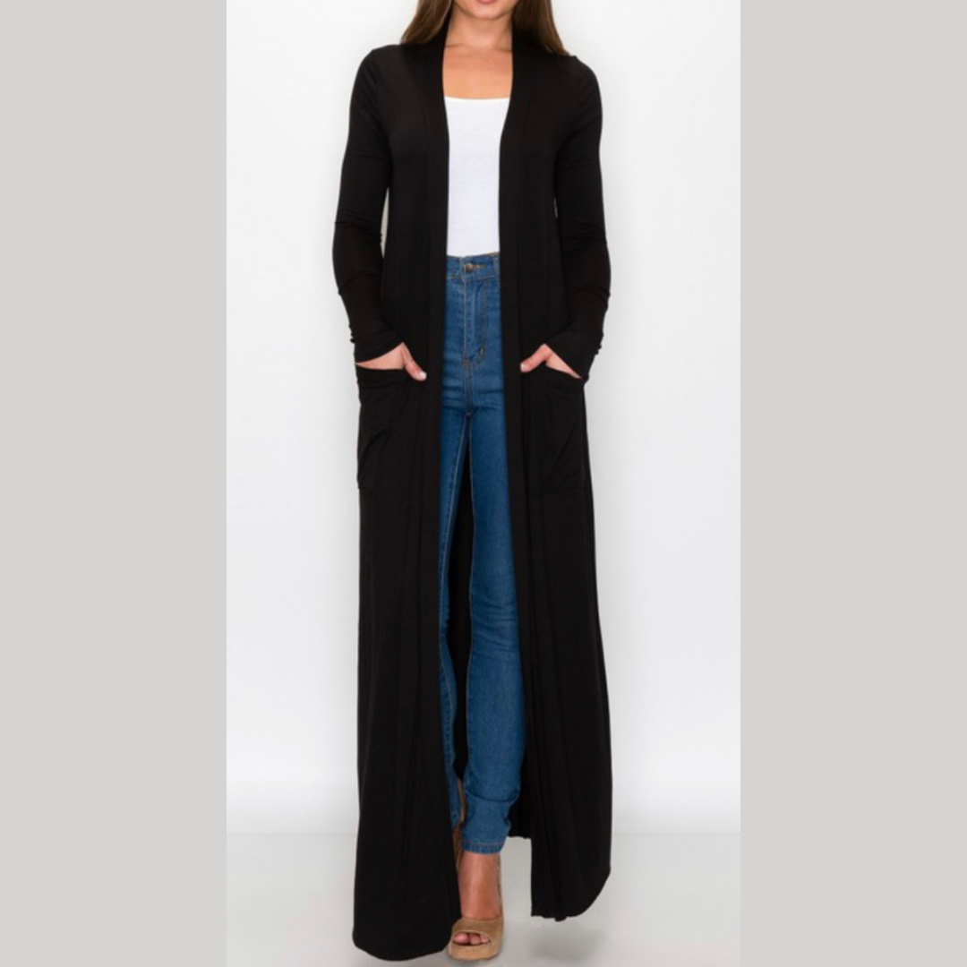 Maxi Cardigan with Side Pockets