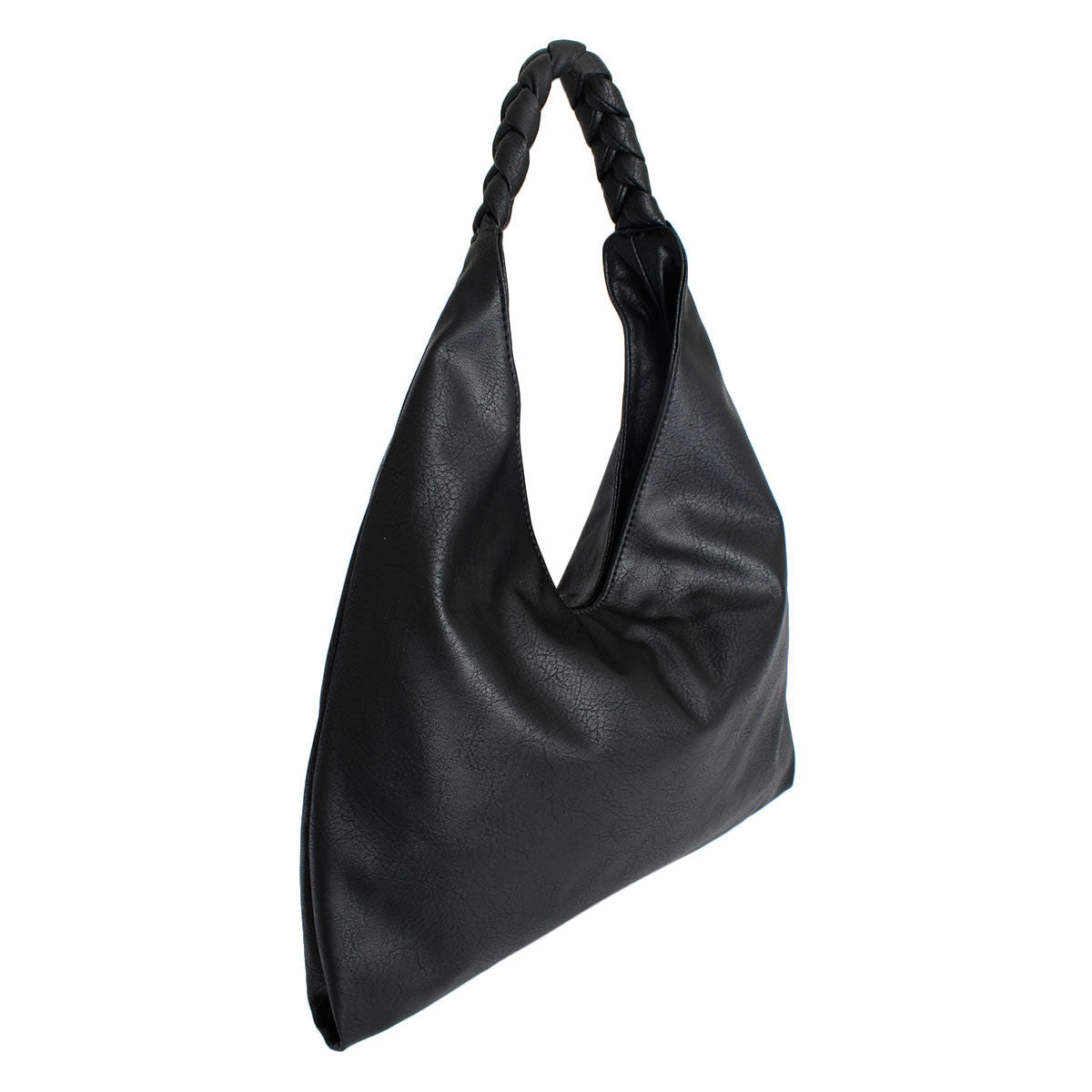 Black Braided Hobo Bag