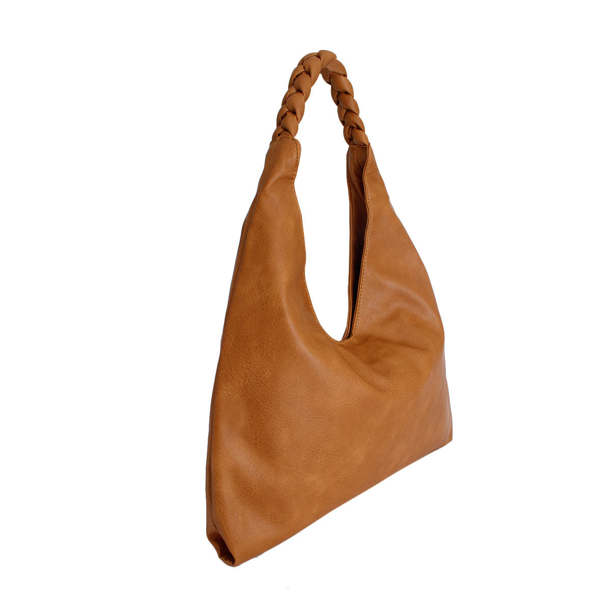 Brown Braided Hobo Bag